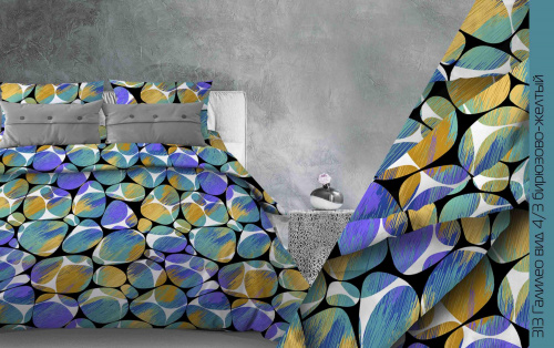 КПБ Арт. 313-4/3 галилео бирюзово желтый (пл. 120 г/м)