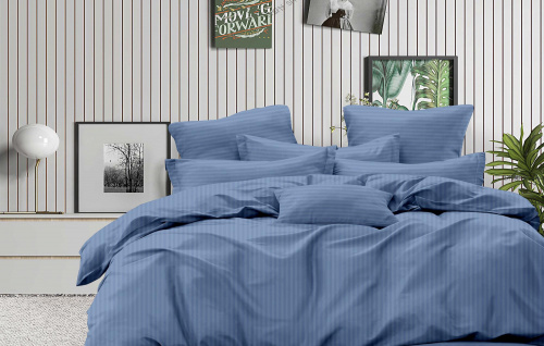 КПБ СТРАЙП-Сатин Джинс 140гр 100% хлопок